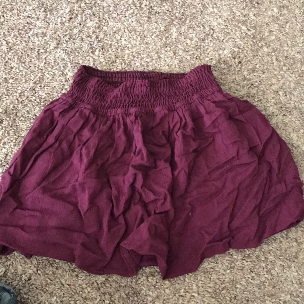 Pacsun maroon flowy skirt